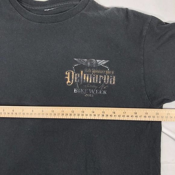 Delmarva Salisbury, MD 2015 Bike Week T-Shirt Men's Large To Medium Double Sided - Picture 11 of 12